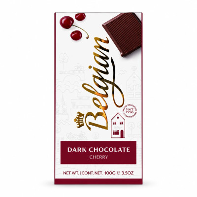 The Belgian Chocolate bar Dark Cherry 100GM