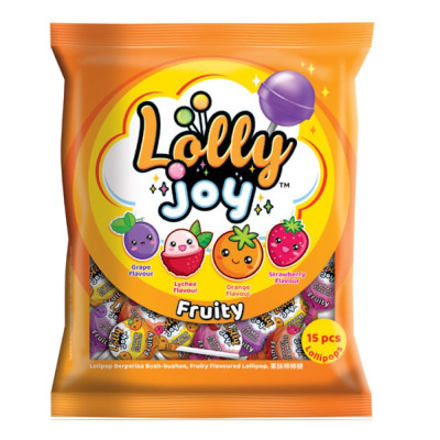 Lolly Joy Fruity Lollipops 15pcs 120gm