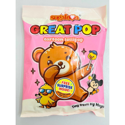 SUGALOVA GREAT POP CARTOON LOLLIPOP 280GM