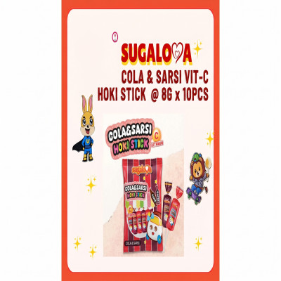 SUGALOVA HOKI STICK COLA & SARSI VITAMIN C  10PCS  80GM