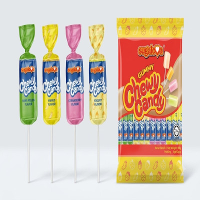 SUGALOVA GUMMY CHEWY CANDY MIXED FLAVOUR 8GMx 12PCS 96GM