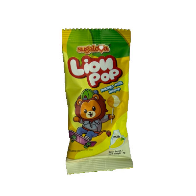 SUGALOVA LION POP MANGO MILK LOLLIPOP 9GM X 20PCS 180GM